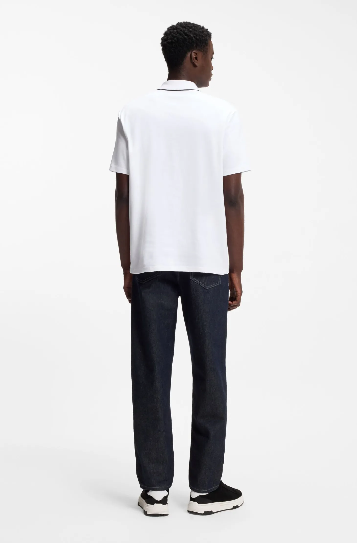 Poloshirt aus Baumwoll-Jersey mit Kontrastkanten