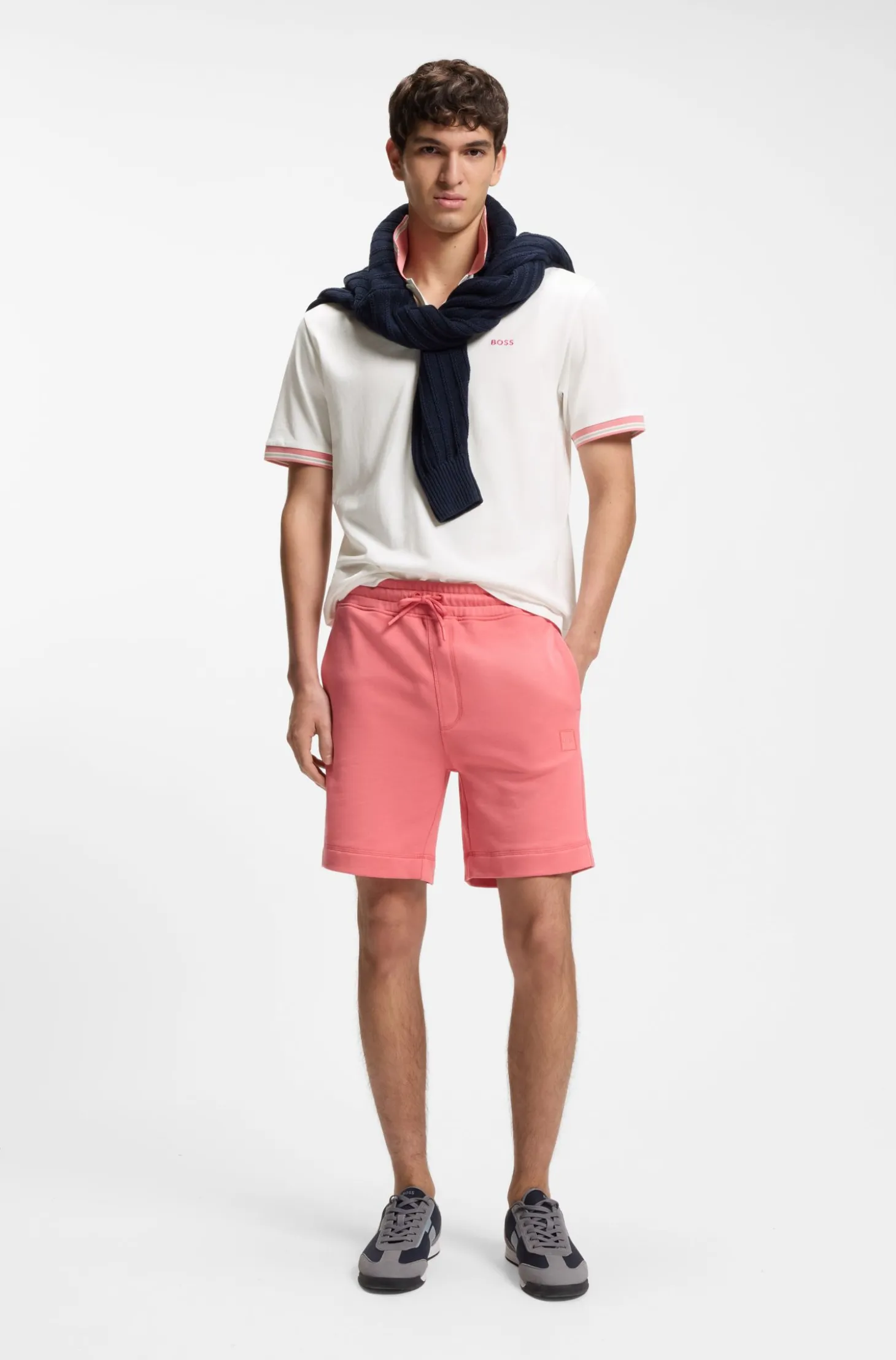 Poloshirt aus Baumwoll-Jersey mit Streifen-Einfassungen
