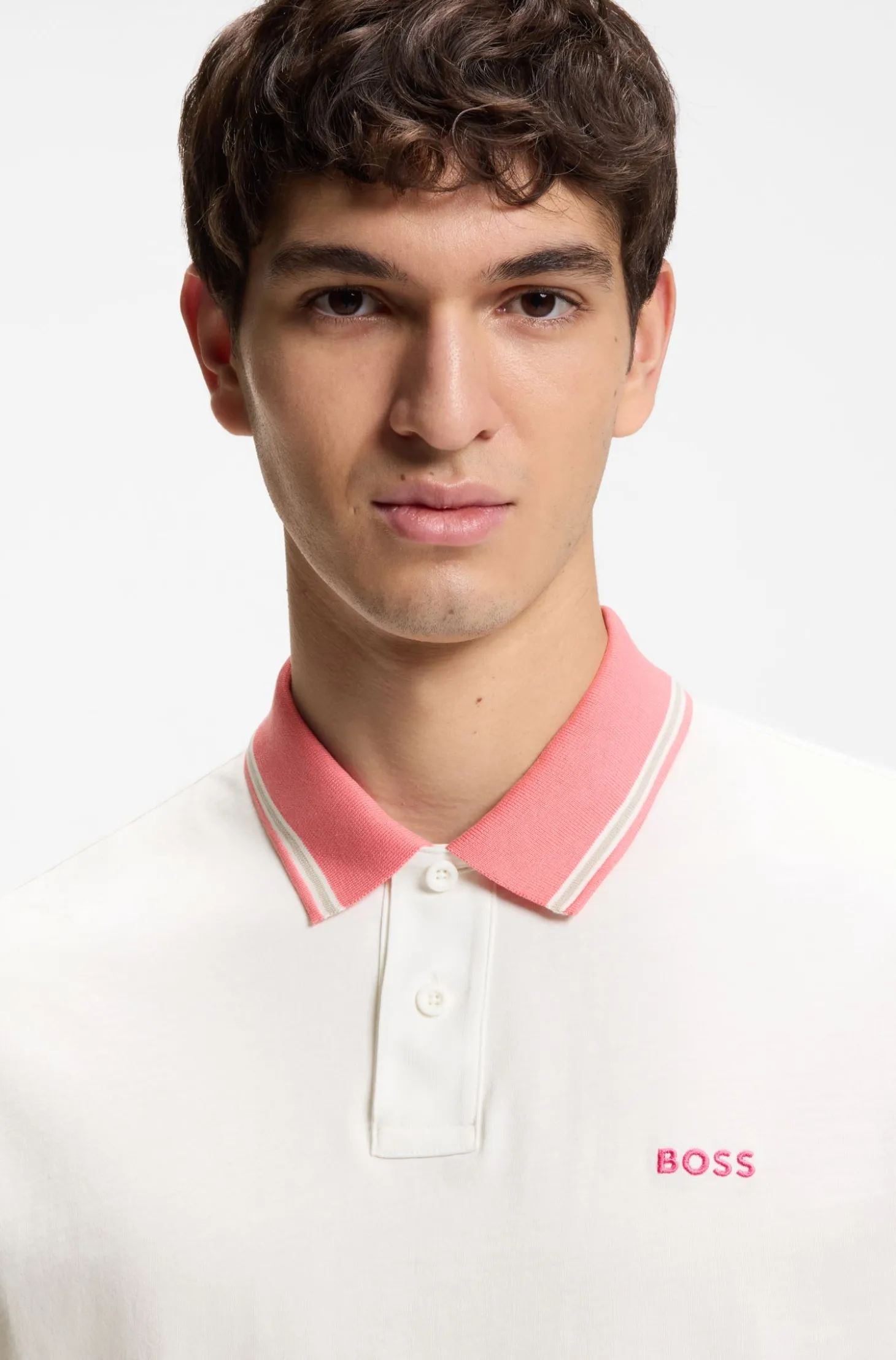 Poloshirt aus Baumwoll-Jersey mit Streifen-Einfassungen