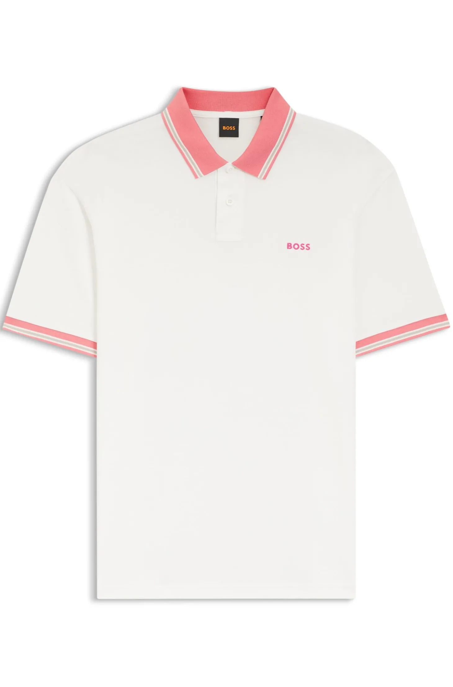 Poloshirt aus Baumwoll-Jersey mit Streifen-Einfassungen