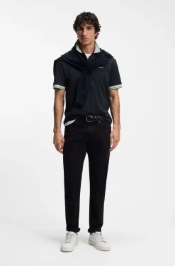 Poloshirt aus Baumwoll-Jersey mit Streifen-Einfassungen