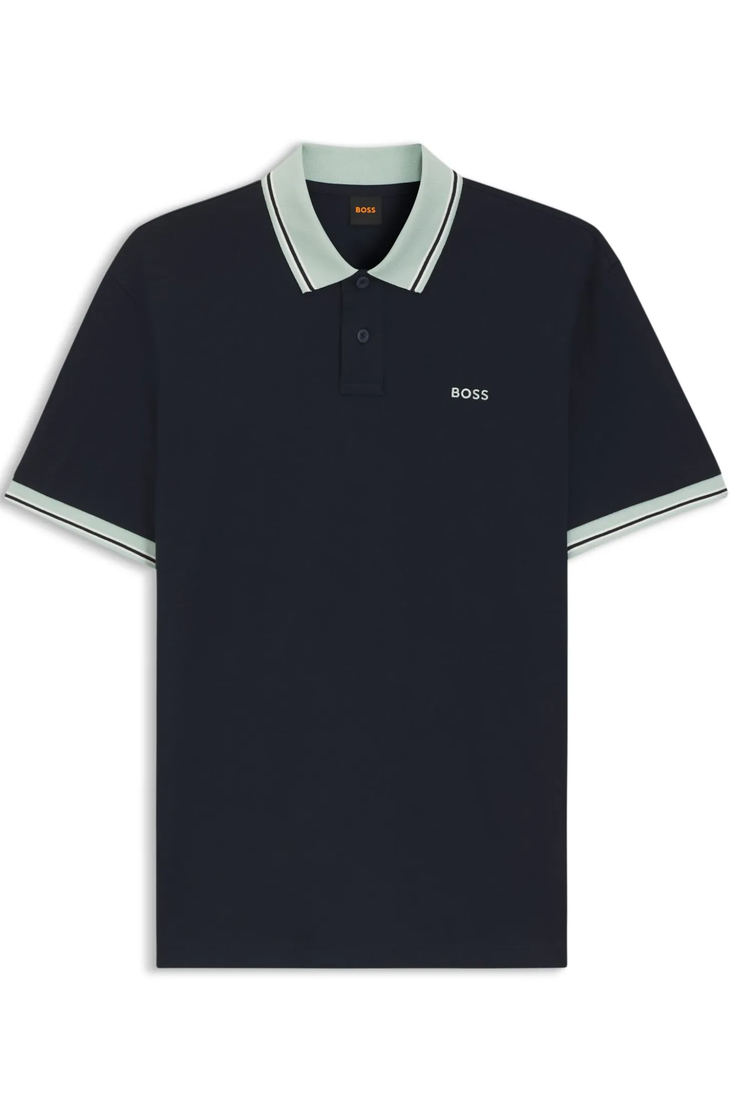 Poloshirt aus Baumwoll-Jersey mit Streifen-Einfassungen