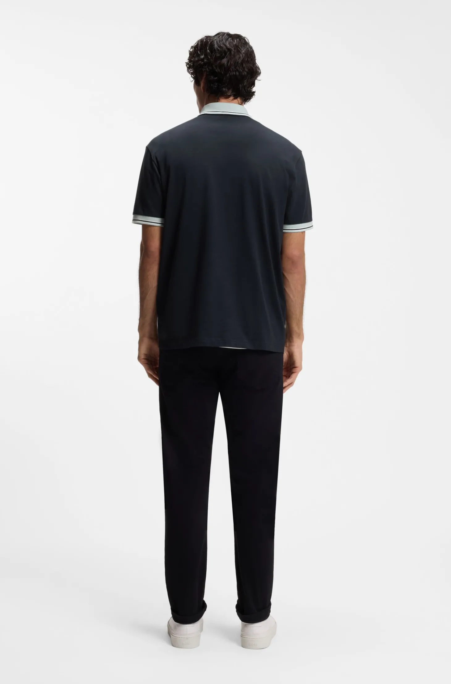 Poloshirt aus Baumwoll-Jersey mit Streifen-Einfassungen