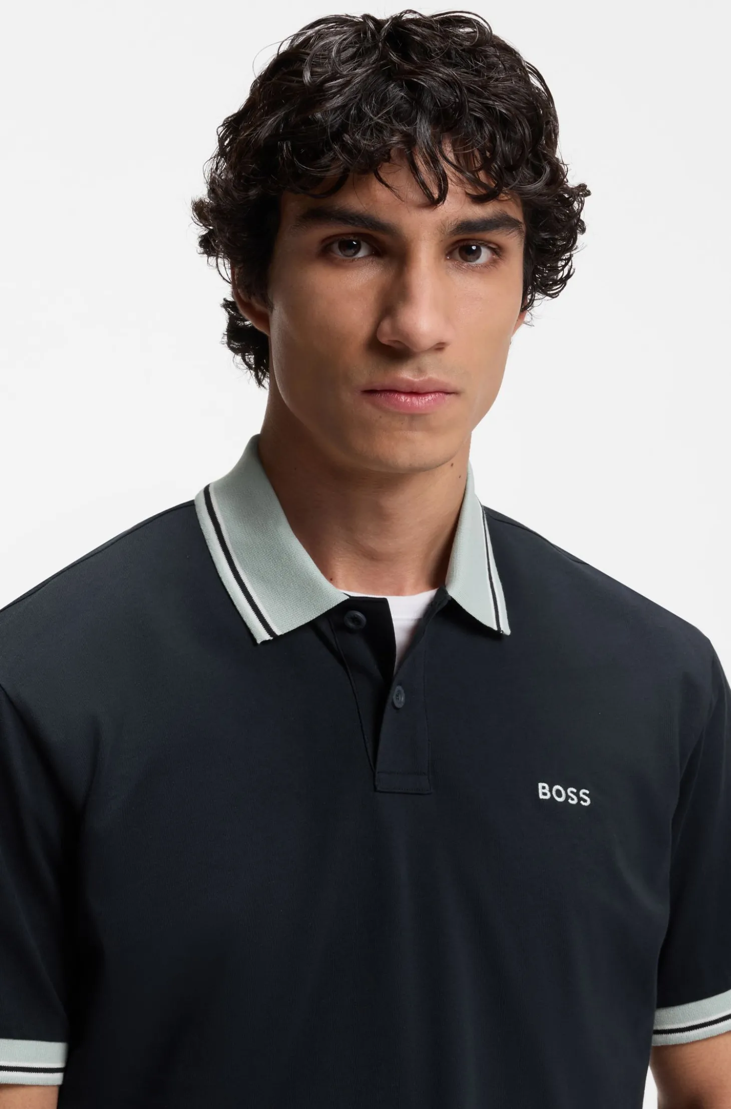 Poloshirt aus Baumwoll-Jersey mit Streifen-Einfassungen