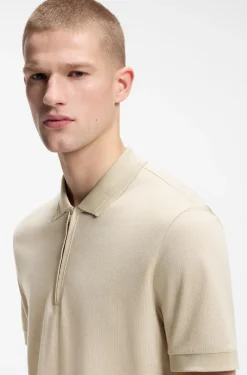 Poloshirt aus Baumwoll-Mix mit Reißverschlussleiste
