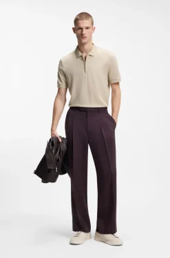 Poloshirt aus Baumwoll-Mix mit Reißverschlussleiste