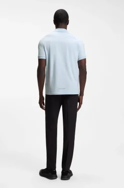 Poloshirt aus Baumwoll-Mix mit Reißverschluss und reflektierenden Grafiken