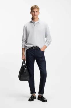 Poloshirt aus Baumwoll-Mix mit Waffelstruktur