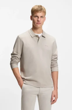 Poloshirt aus Baumwoll-Mix mit Waffelstruktur