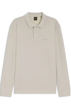 Poloshirt aus Baumwoll-Mix mit Waffelstruktur
