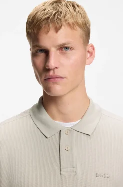 Poloshirt aus Baumwoll-Mix mit Waffelstruktur