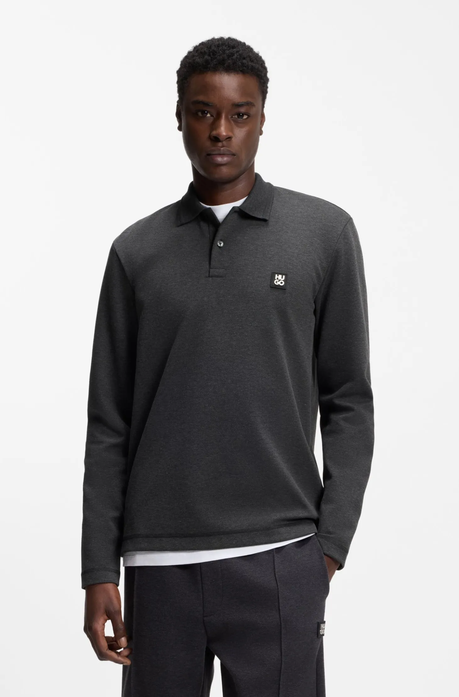 Poloshirt aus Baumwoll-Mix mit Stack-Logo