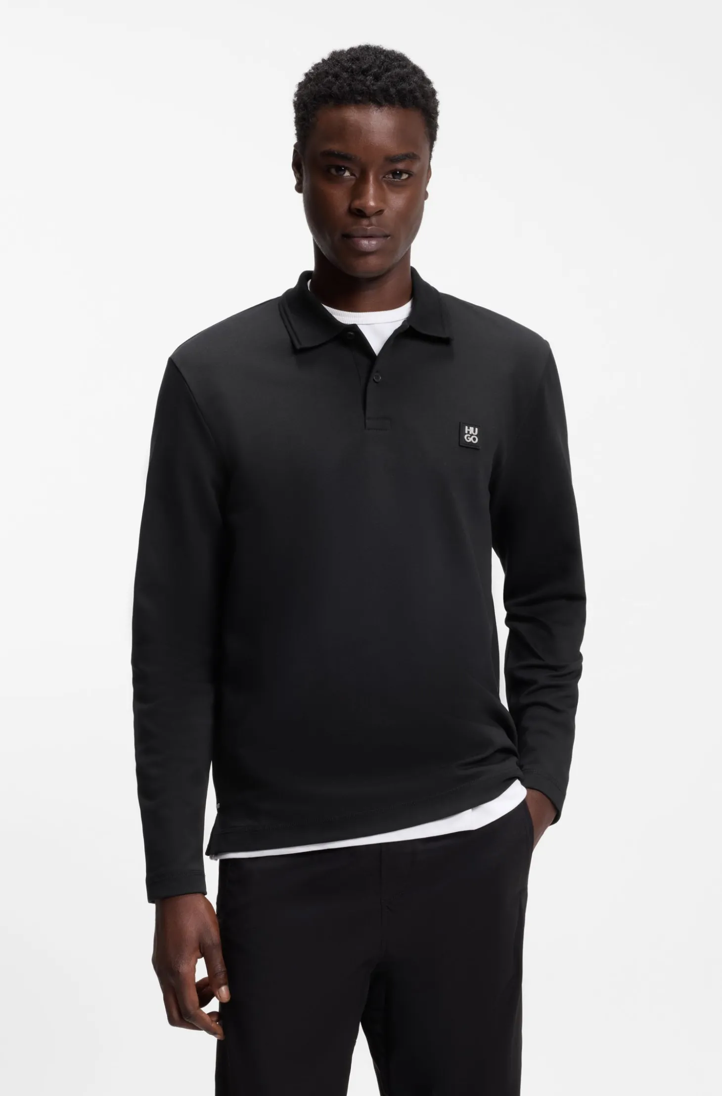 Poloshirt aus Baumwoll-Mix mit Stack-Logo