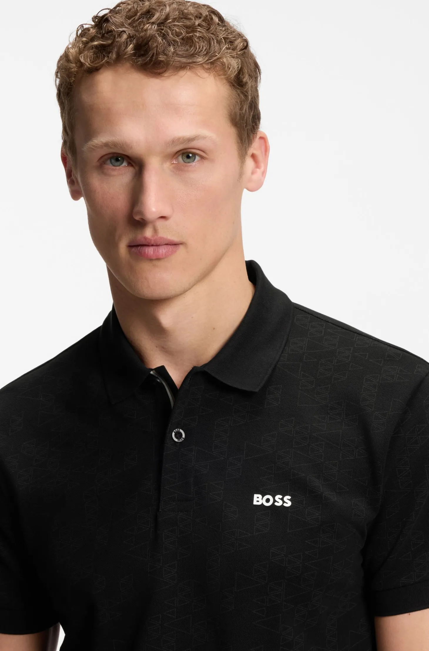 Poloshirt aus Baumwoll-Piqué mit Allover-Print