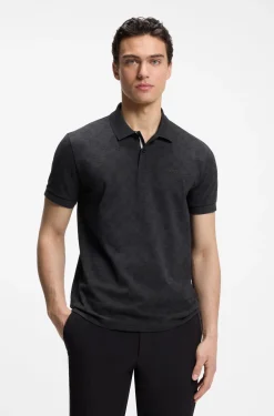 Poloshirt aus Baumwoll-Piqué mit Allover-Print