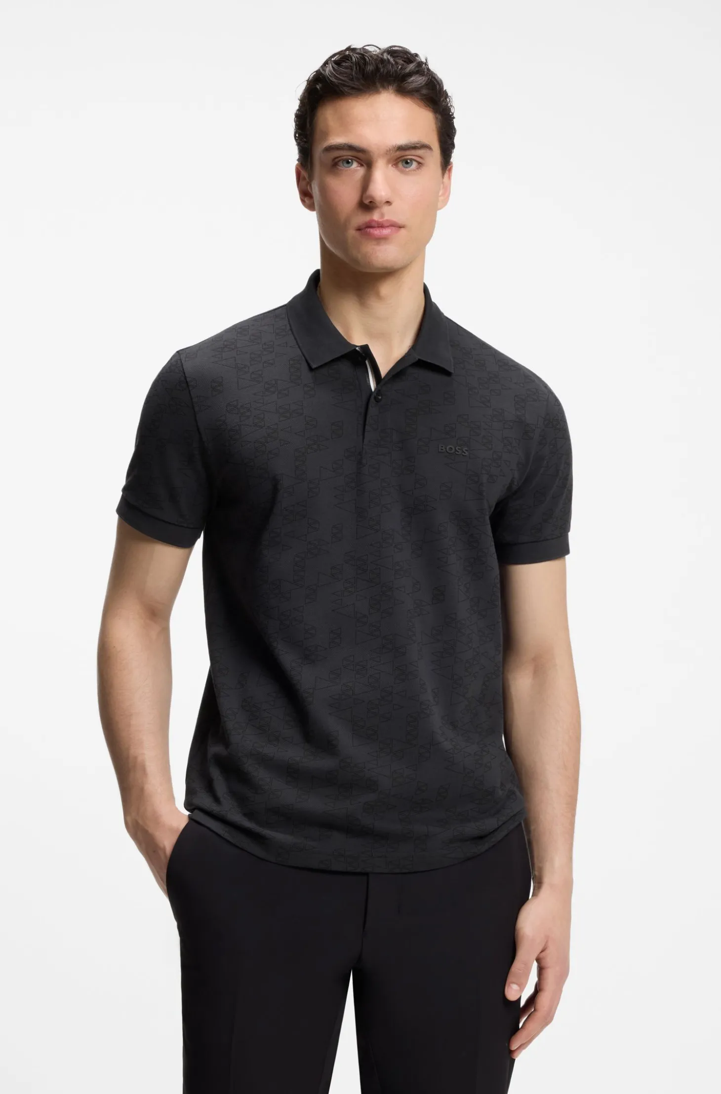Poloshirt aus Baumwoll-Piqué mit Allover-Print