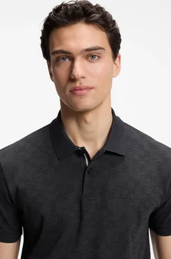 Poloshirt aus Baumwoll-Piqué mit Allover-Print