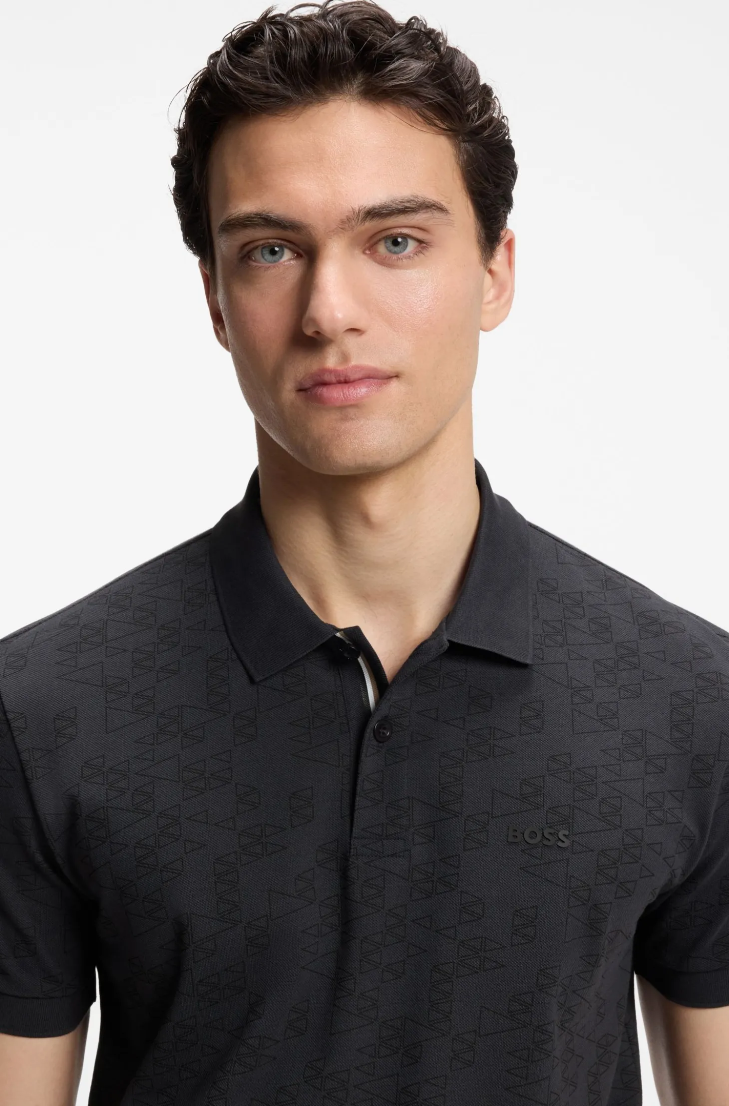 Poloshirt aus Baumwoll-Piqué mit Allover-Print