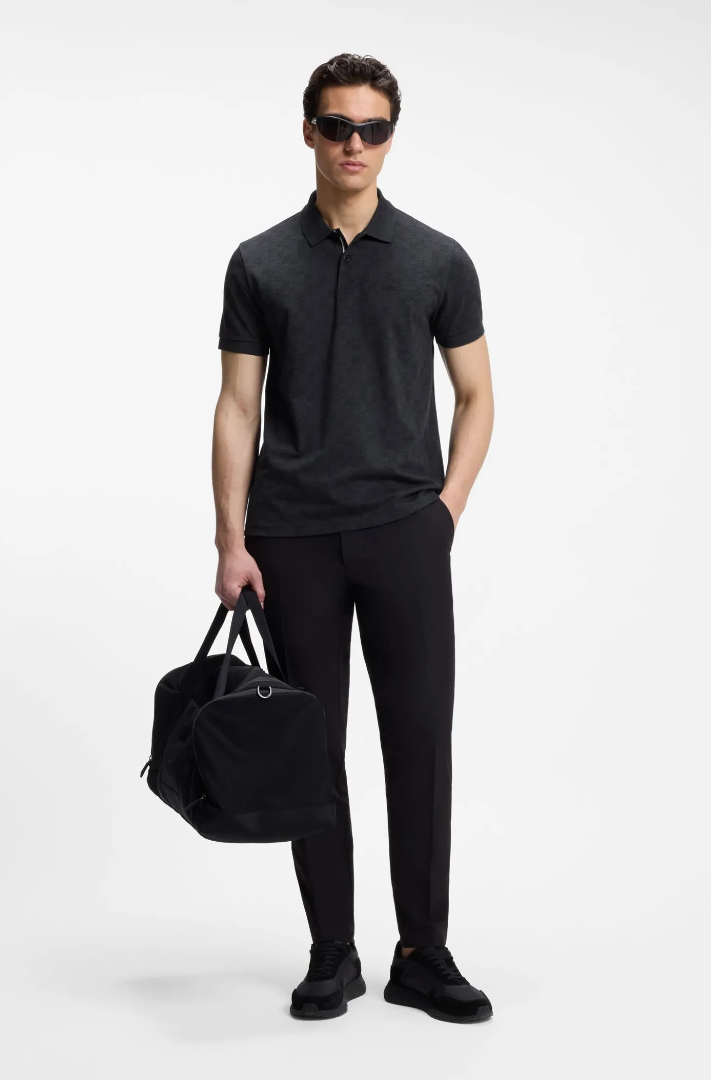 Poloshirt aus Baumwoll-Piqué mit Allover-Print