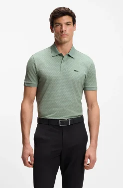 Poloshirt aus Baumwoll-Piqué mit Print-Muster