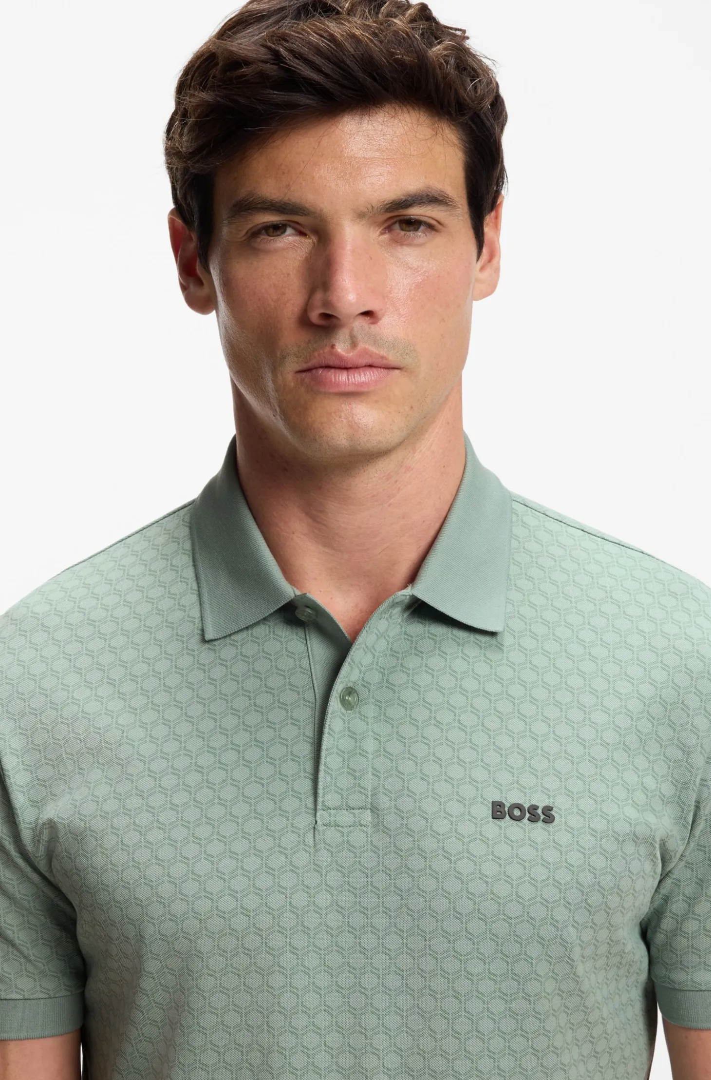 Poloshirt aus Baumwoll-Piqué mit Print-Muster