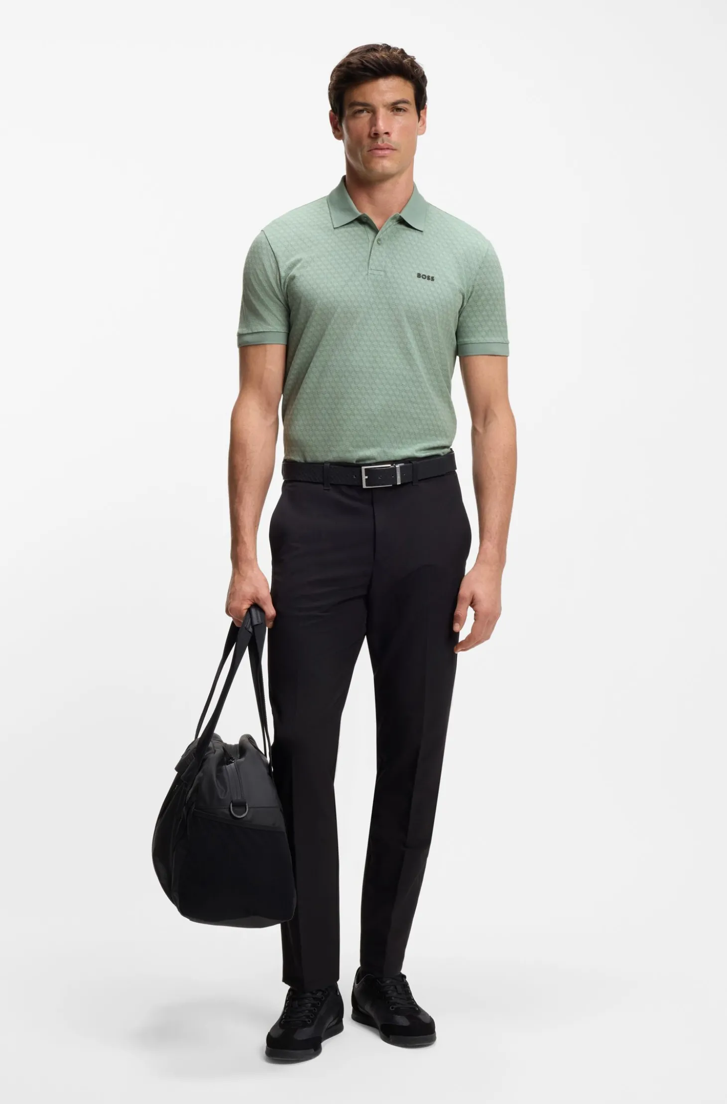 Poloshirt aus Baumwoll-Piqué mit Print-Muster