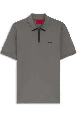 Poloshirt aus Baumwoll-Piqué mit Reißverschluss am Ausschnitt