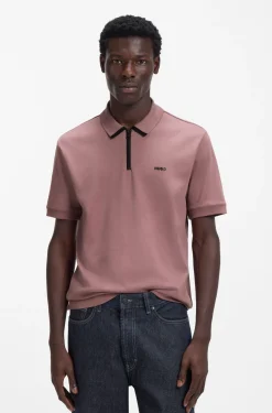 Poloshirt aus Baumwoll-Piqué mit Reißverschluss am Ausschnitt
