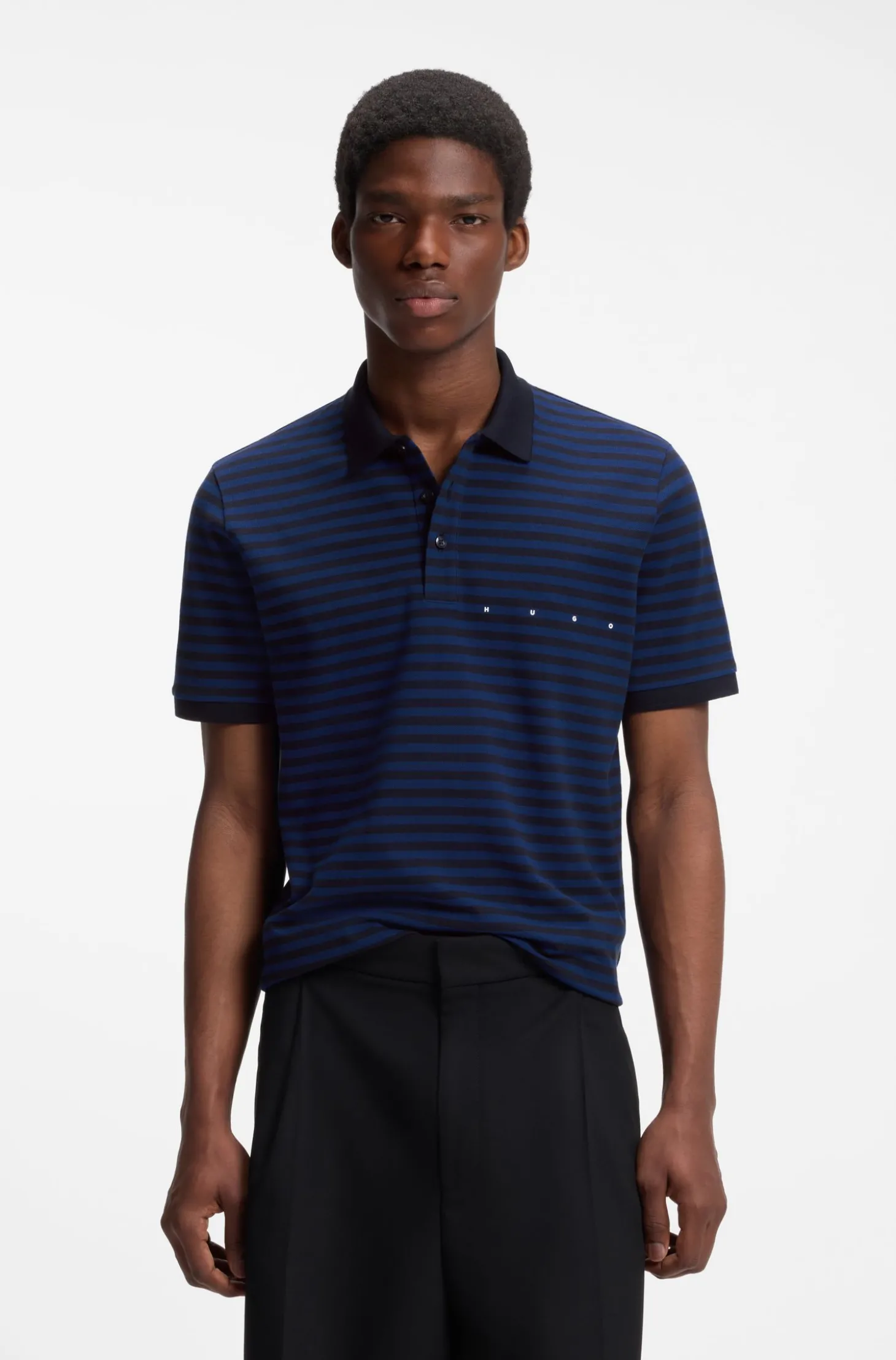 Poloshirt aus Baumwoll-Piqué mit Querstreifen