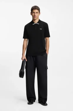 Poloshirt aus Baumwoll-Piqué mit Reißverschluss am Ausschnitt