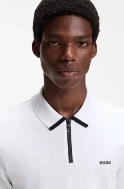 Poloshirt aus Baumwoll-Piqué mit Reißverschluss am Ausschnitt
