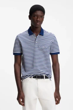 Poloshirt aus Baumwoll-Piqué mit Querstreifen