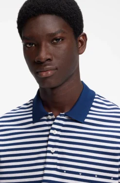 Poloshirt aus Baumwoll-Piqué mit Querstreifen