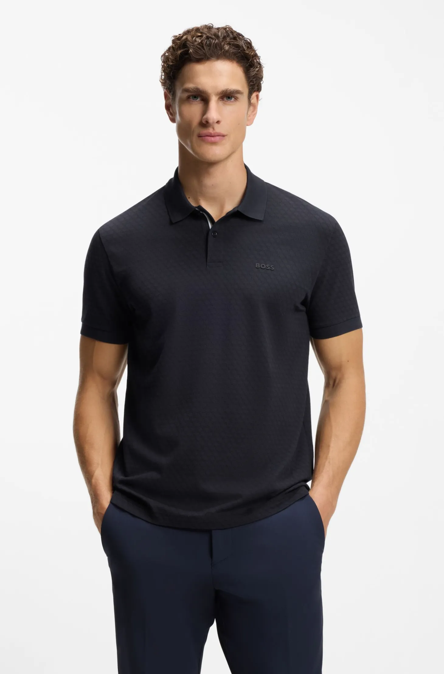 Poloshirt aus Baumwoll-Piqué mit Print-Muster