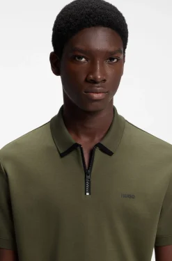 Poloshirt aus Baumwoll-Piqué mit Reißverschluss am Ausschnitt