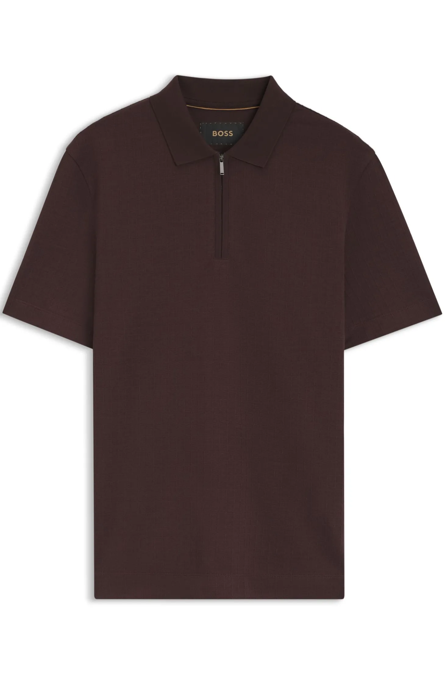 Poloshirt aus Baumwoll-Seiden-Mix mit Reißverschluss am Kragen