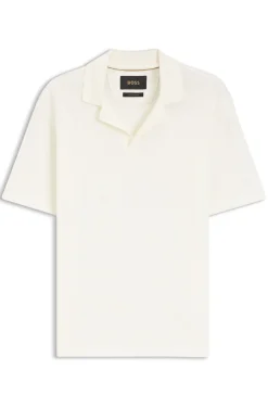 Poloshirt aus in Italien gefertigter Baumwolle und Leinen