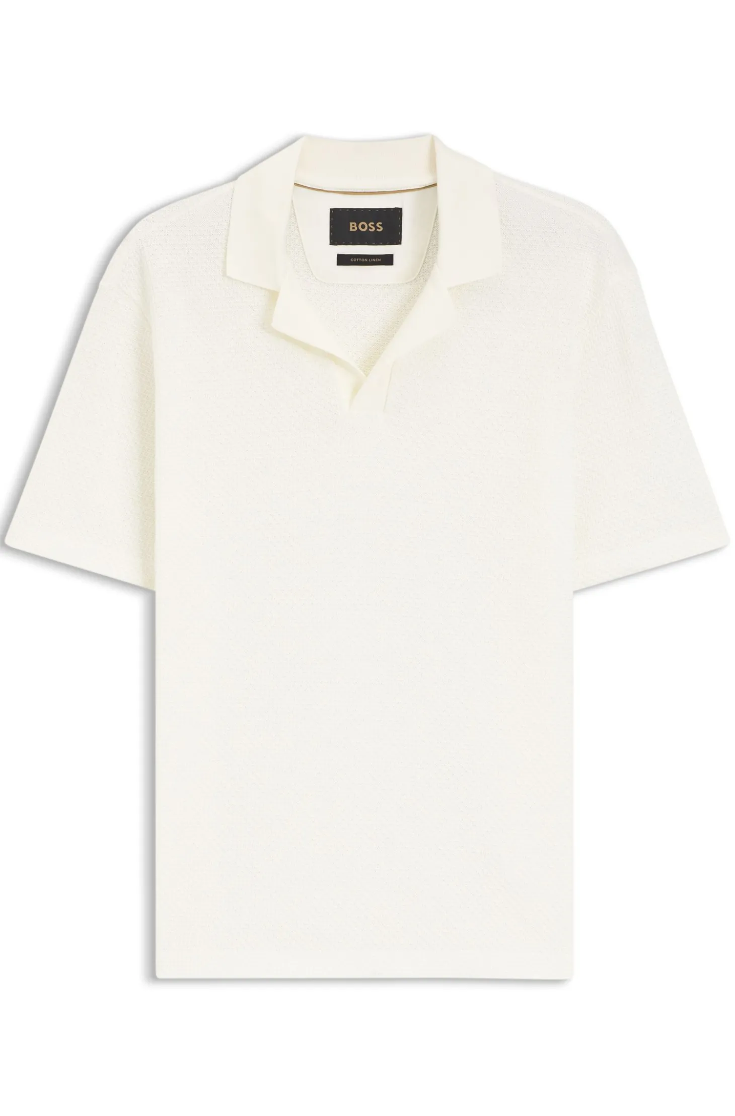 Poloshirt aus in Italien gefertigter Baumwolle und Leinen