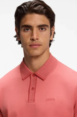 Poloshirt aus Interlock-Baumwolle mit gestreiften Details