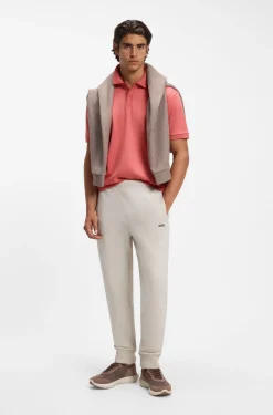 Poloshirt aus Interlock-Baumwolle mit gestreiften Details