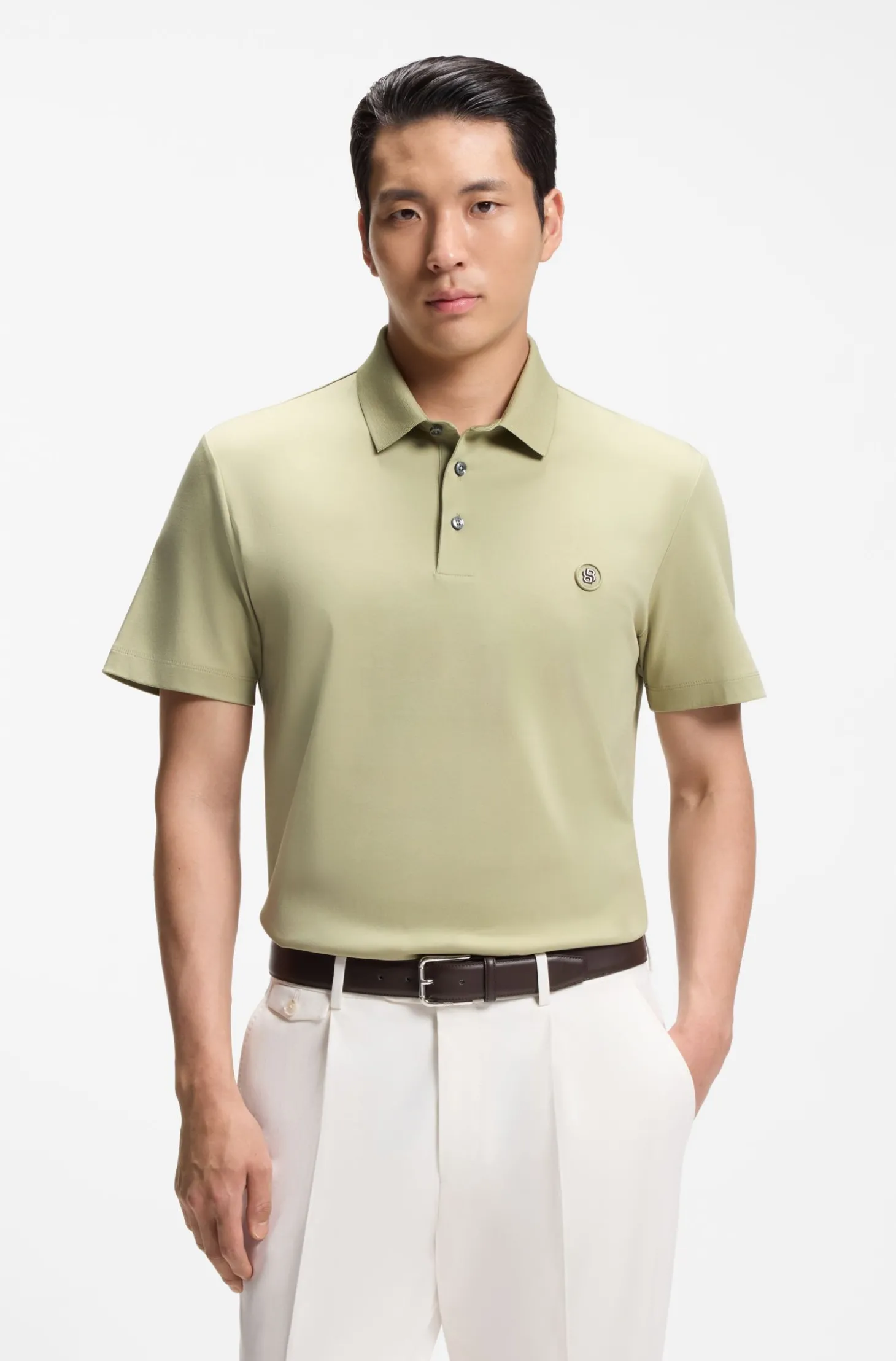 Poloshirt aus merzerisierter Baumwolle mit Double-B-Monogramm