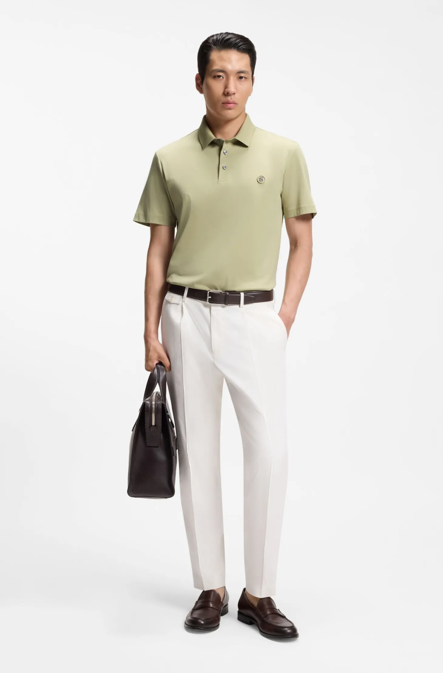 Poloshirt aus merzerisierter Baumwolle mit Double-B-Monogramm