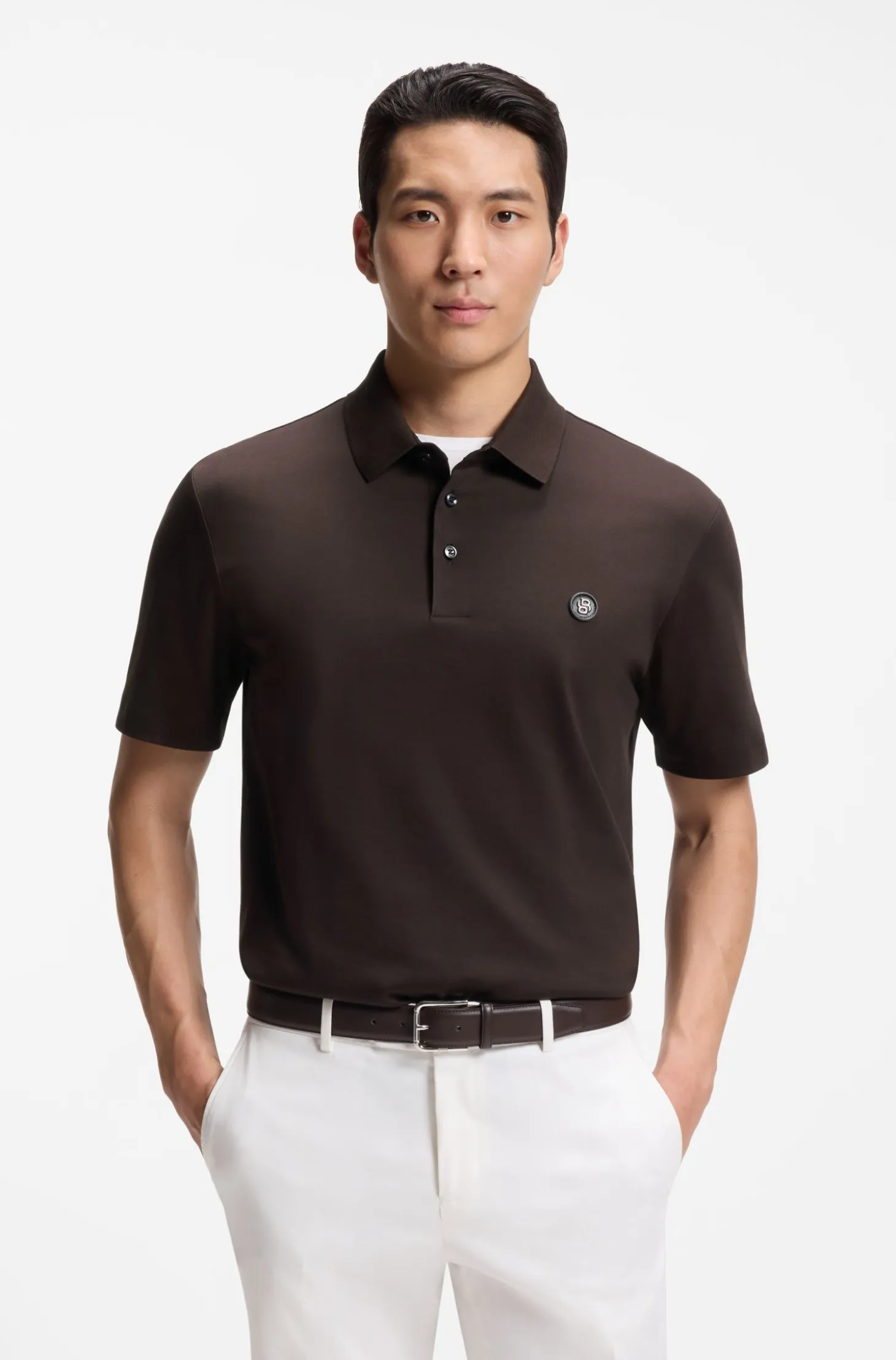 Poloshirt aus merzerisierter Baumwolle mit Double-B-Monogramm