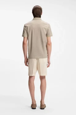 Poloshirt aus merzerisierter Baumwolle mit dreifarbigem Jacquard-Muster
