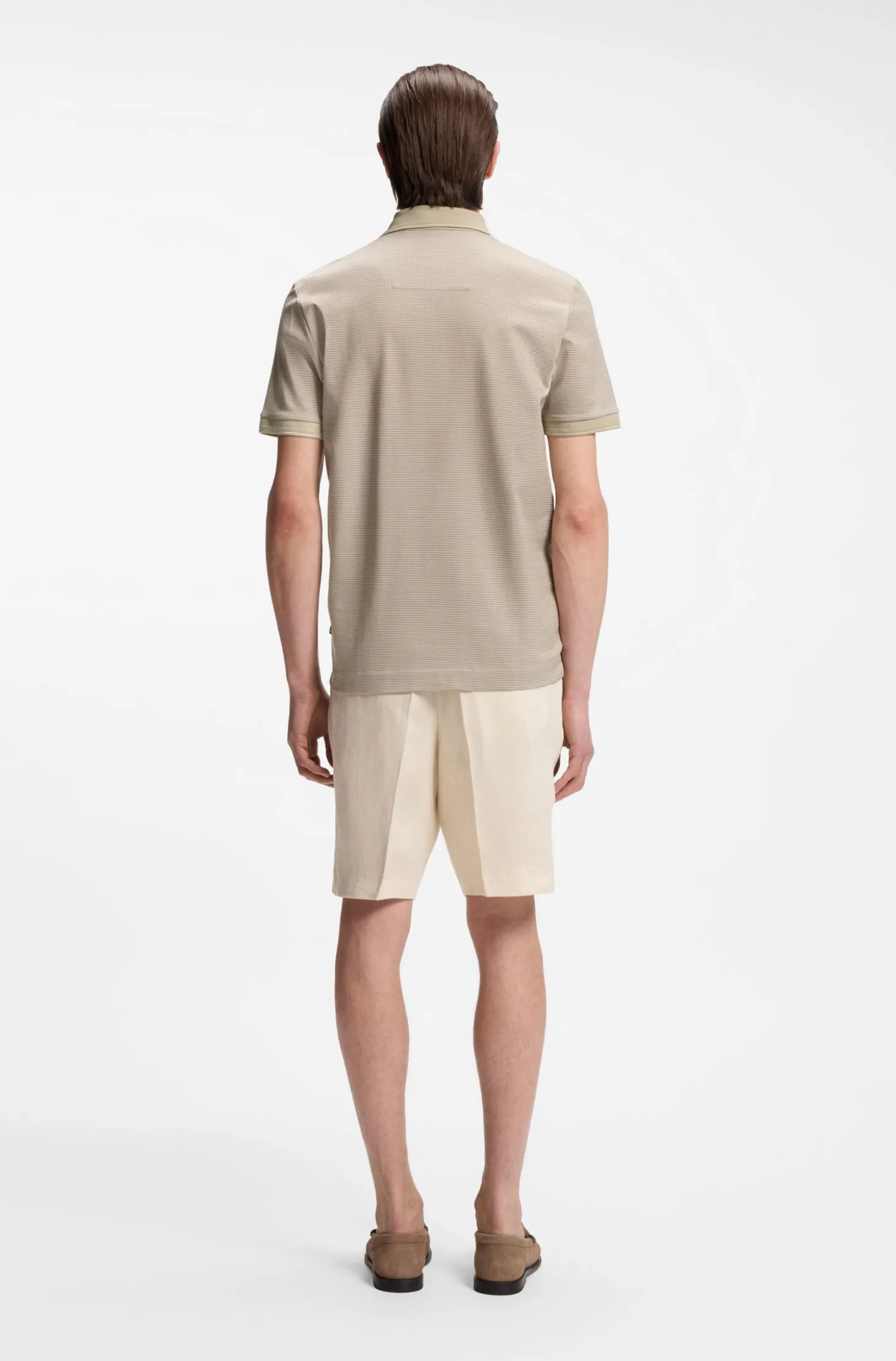Poloshirt aus merzerisierter Baumwolle mit dreifarbigem Jacquard-Muster