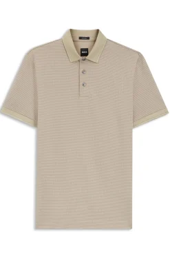 Poloshirt aus merzerisierter Baumwolle mit dreifarbigem Jacquard-Muster