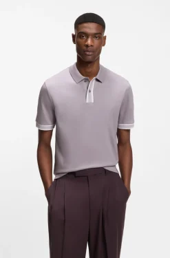 Poloshirt aus merzerisierter Baumwolle mit Streifen-Dessin