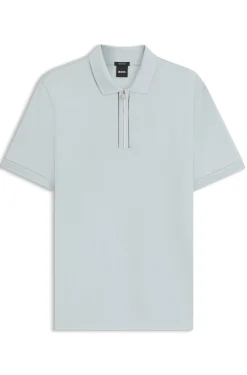 Poloshirt aus merzerisierter Baumwolle mit Reißverschlussleiste