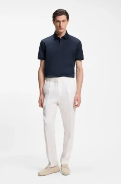 Poloshirt aus merzerisierter Baumwolle mit dreifarbigem Jacquard-Muster
