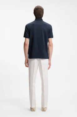 Poloshirt aus merzerisierter Baumwolle mit dreifarbigem Jacquard-Muster